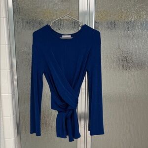 Zara Royal Blue Wrap Blouse